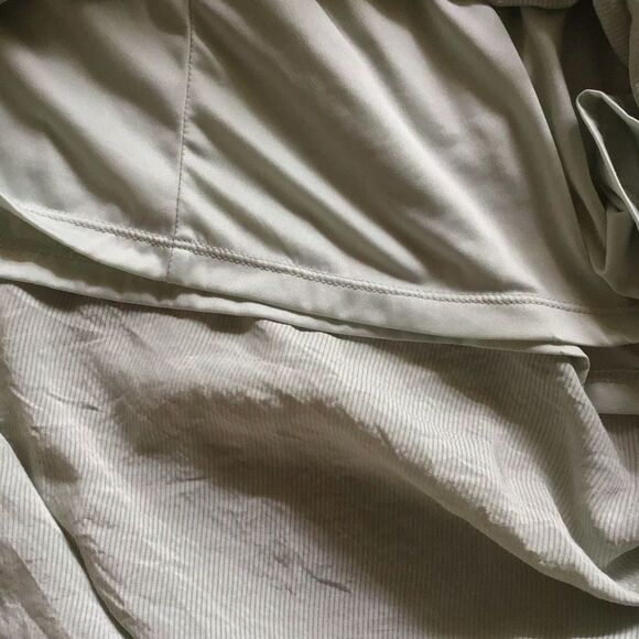 By The River Muted Mint Green Silver Accent LongSleeve Midi Dress Peasant Boho - Picture 7 of 9